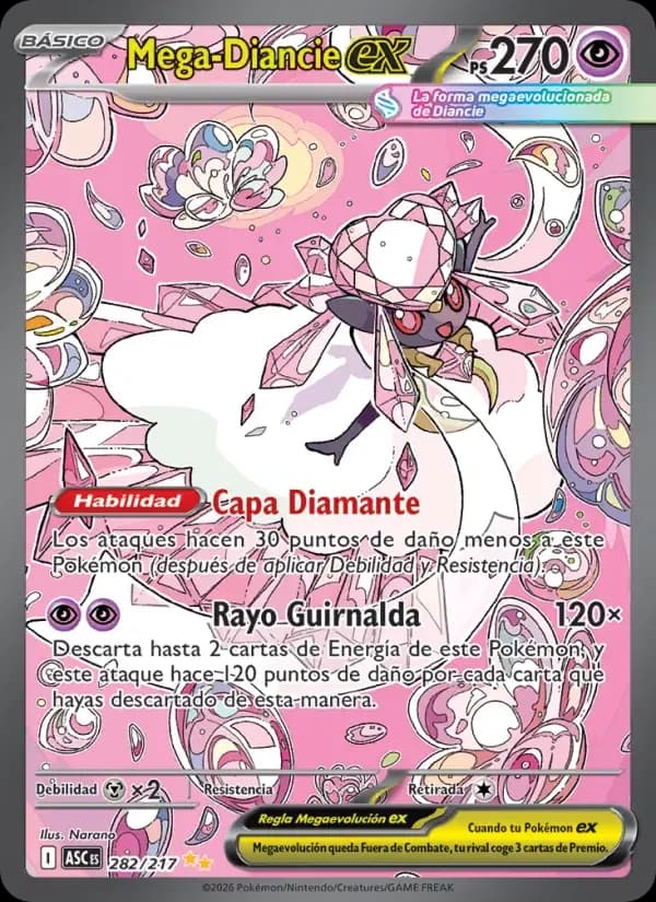 Mega-Diancie ex — Héroes Ascendentes 282 Spanish Pokémon card