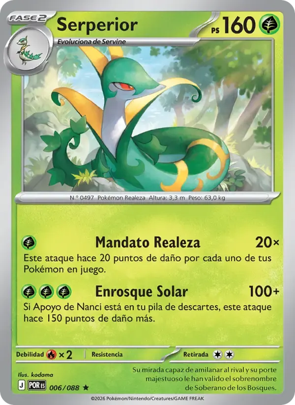 Serperior — Equilibrio Perfecto 6 Spanish Pokémon card