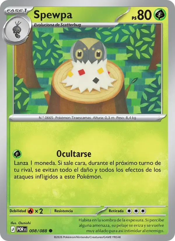 Spewpa — Equilibrio Perfecto 8 Spanish Pokémon card
