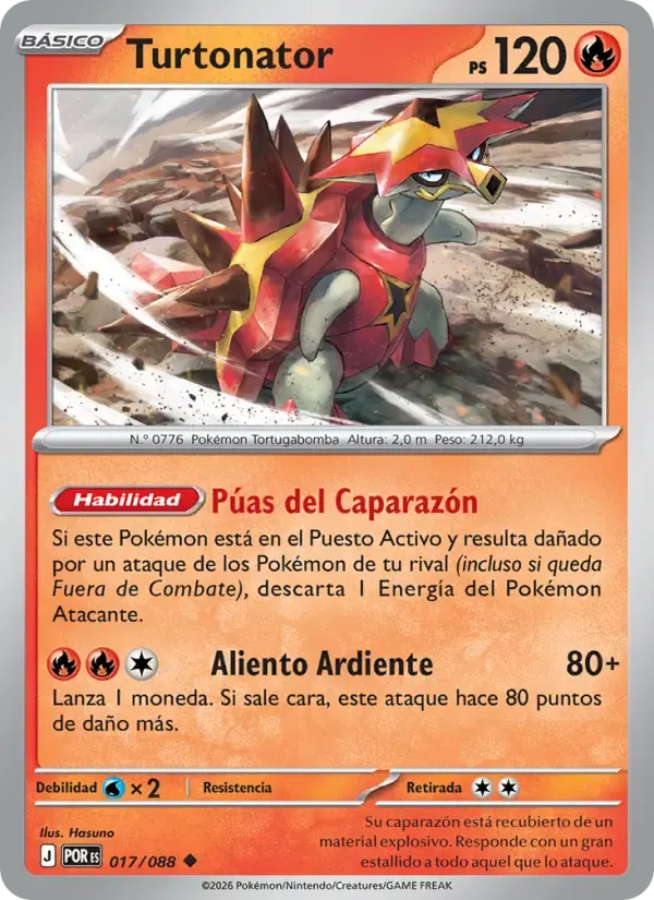 Turtonator — Equilibrio Perfecto 17 Spanish Pokémon card