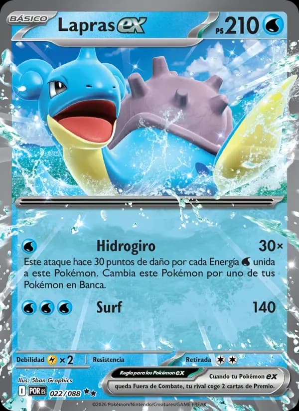 Lapras ex — Equilibrio Perfecto 22 Spanish Pokémon card