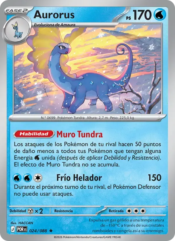 Aurorus — Equilibrio Perfecto 24 Spanish Pokémon card