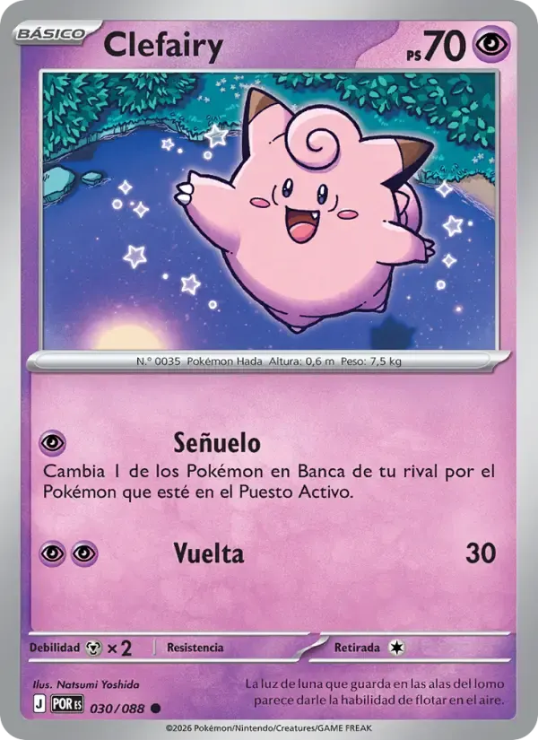 Clefairy — Equilibrio Perfecto 30 Spanish Pokémon card