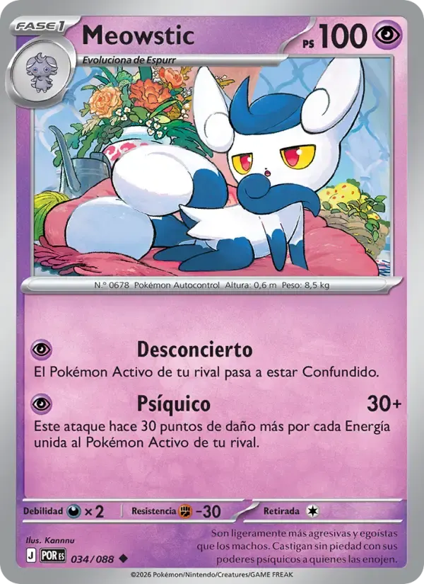 Meowstic — Equilibrio Perfecto 34 Spanish Pokémon card