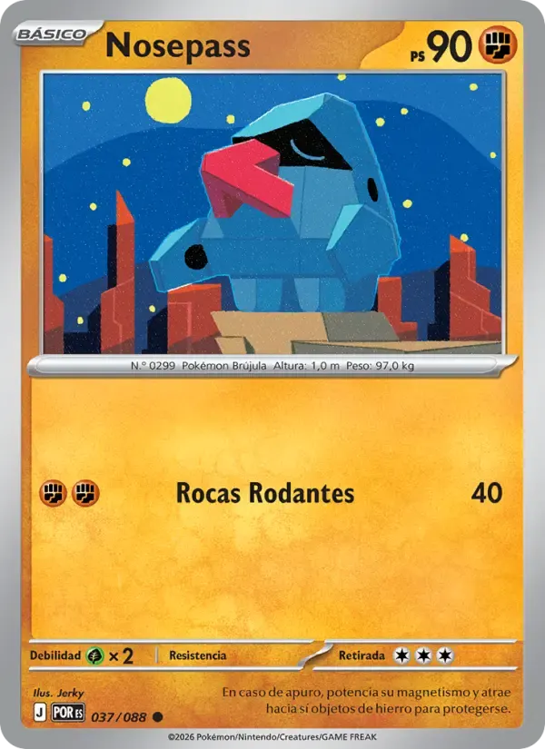 Nosepass — Equilibrio Perfecto 37 Spanish Pokémon card