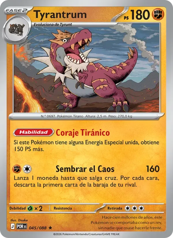 Tyrantrum — Equilibrio Perfecto 45 Spanish Pokémon card