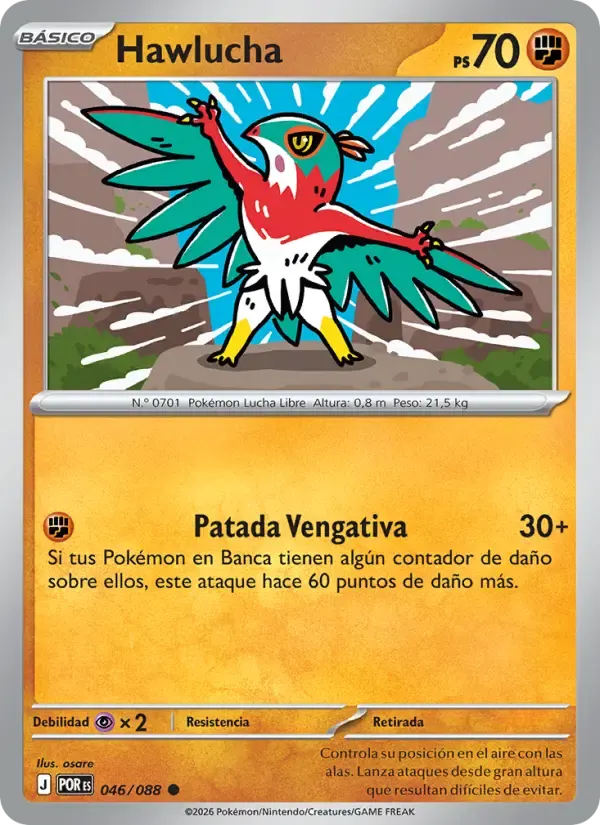 Hawlucha — Equilibrio Perfecto 46 Spanish Pokémon card