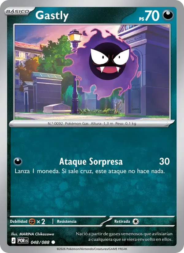 Gastly — Equilibrio Perfecto 48 Spanish Pokémon card