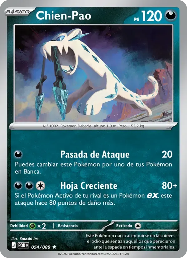 Chien-Pao — Equilibrio Perfecto 54 Spanish Pokémon card