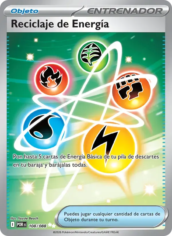 Reciclaje de Energía — Equilibrio Perfecto 108 Spanish Pokémon card