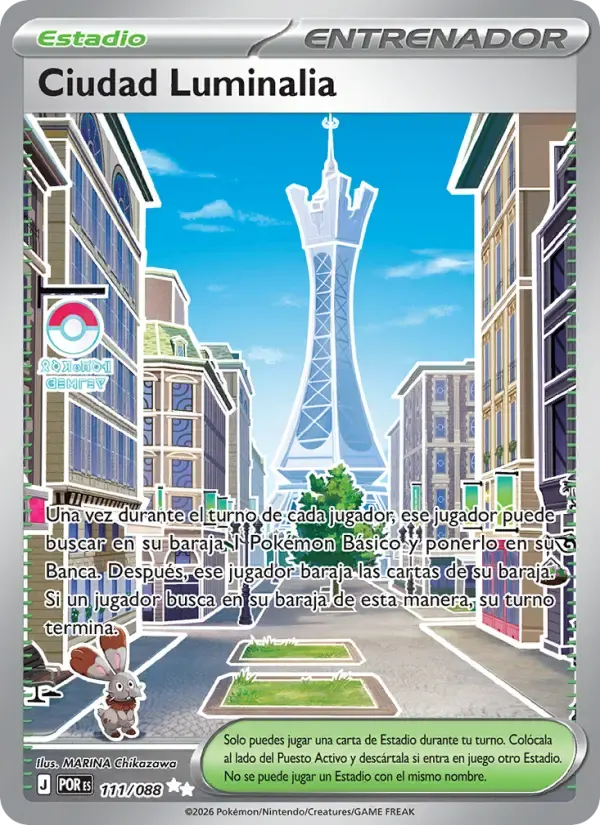 Ciudad Luminalia — Equilibrio Perfecto 111 Spanish Pokémon card