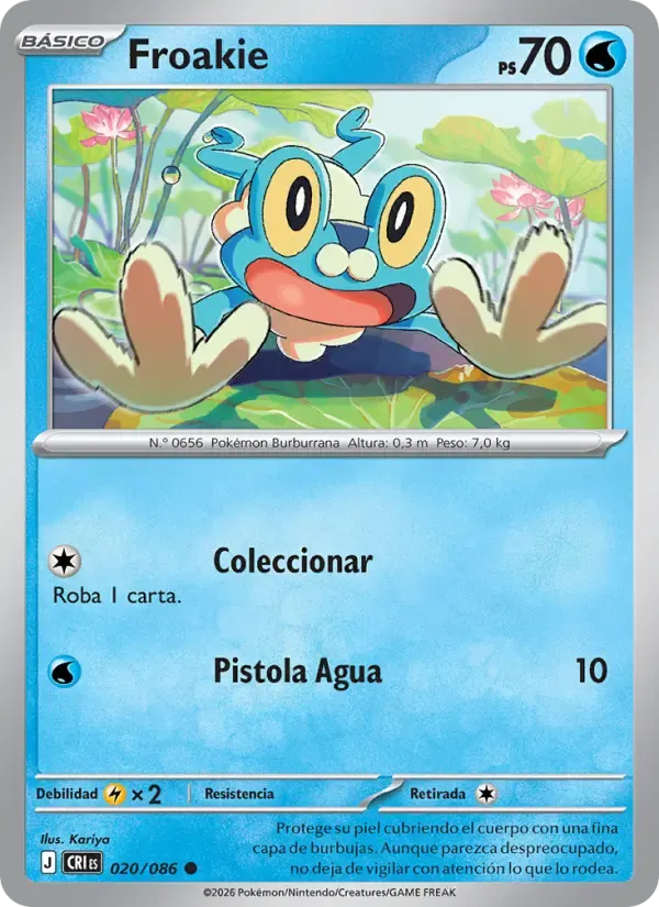 Froakie — Caos Creciente 20 Spanish Pokémon card