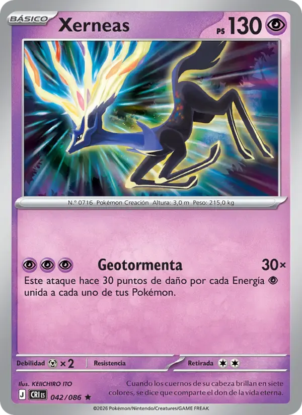 Xerneas — Caos Creciente 42 Spanish Pokémon card