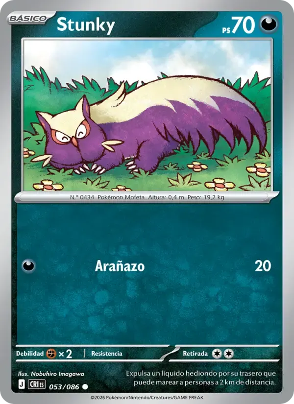 Stunky — Caos Creciente 53 Spanish Pokémon card
