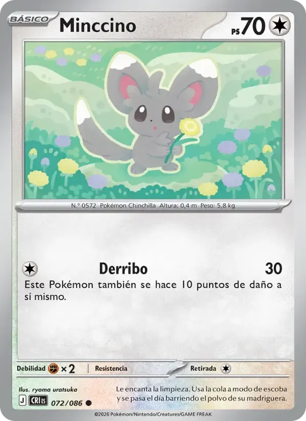 Minccino — Caos Creciente 72 Spanish Pokémon card