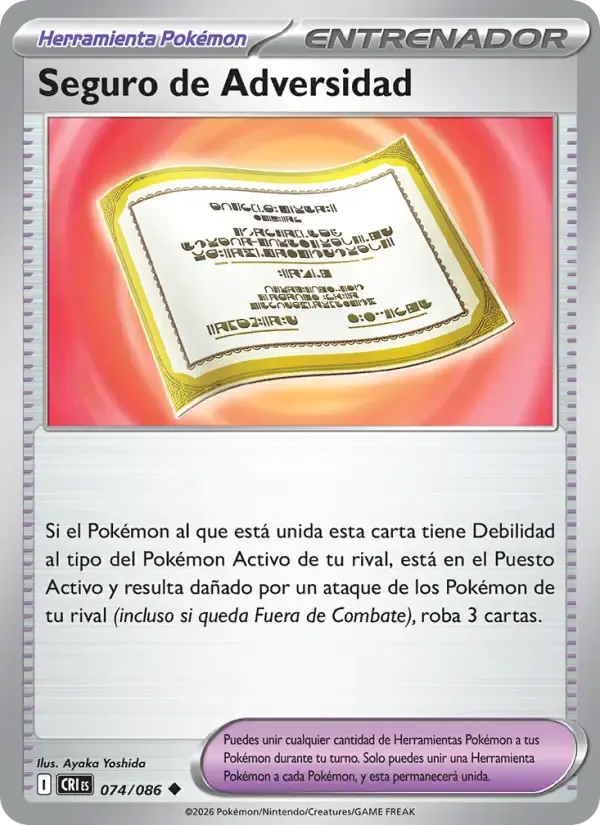 Seguro de Adversidad — Caos Creciente 74 Spanish Pokémon card