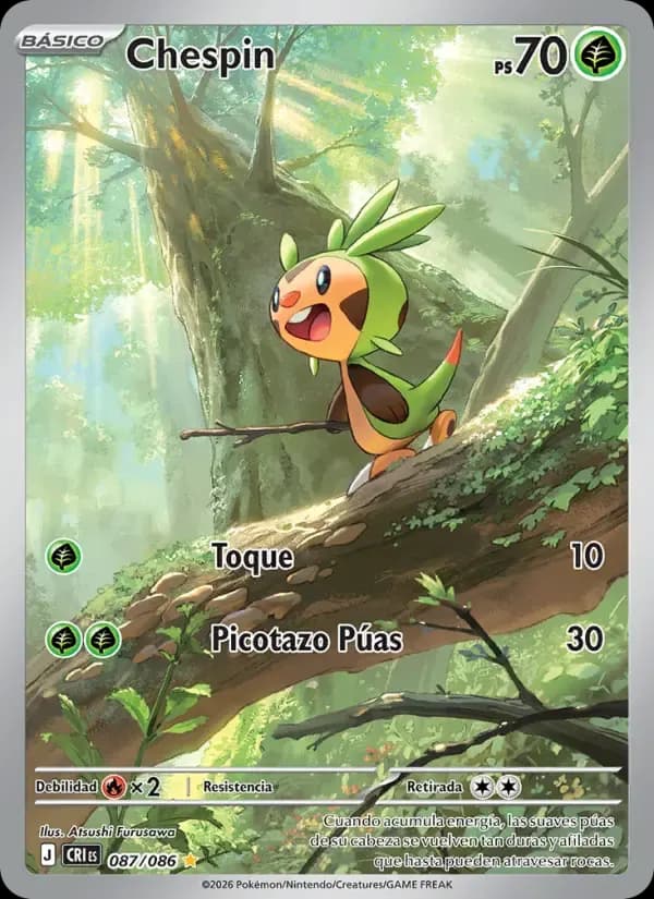 Chespin — Caos Creciente 87 Spanish Pokémon card