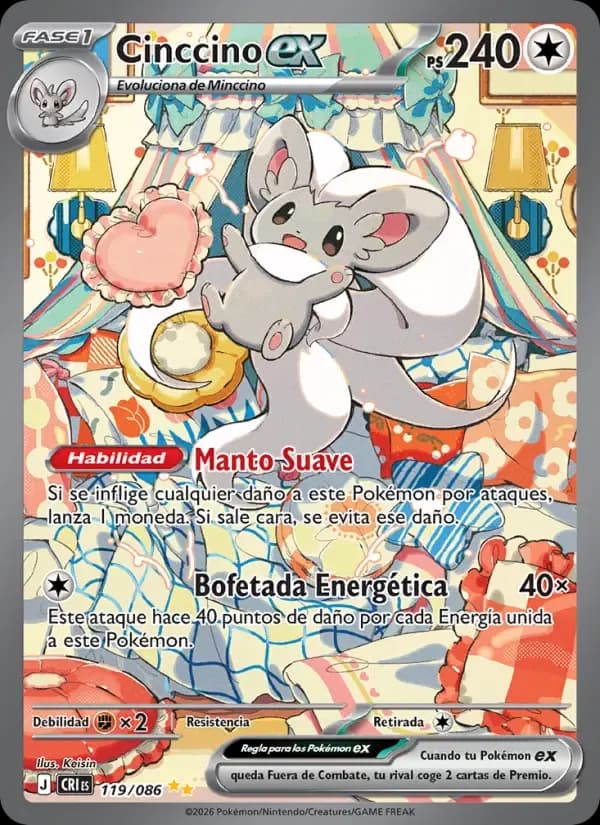 Cinccino ex — Caos Creciente 119 Spanish Pokémon card