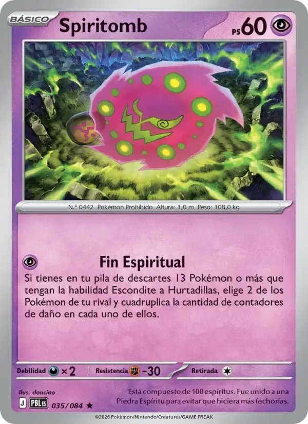 Spiritomb — Oscuridad Absoluta 35 Spanish Pokémon card