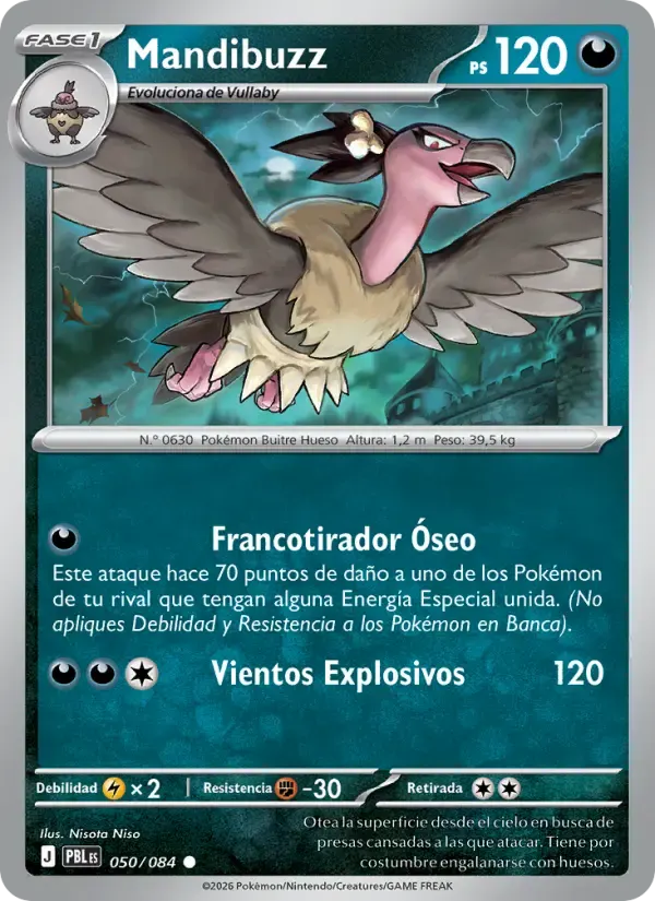 Mandibuzz — Oscuridad Absoluta 50 Spanish Pokémon card