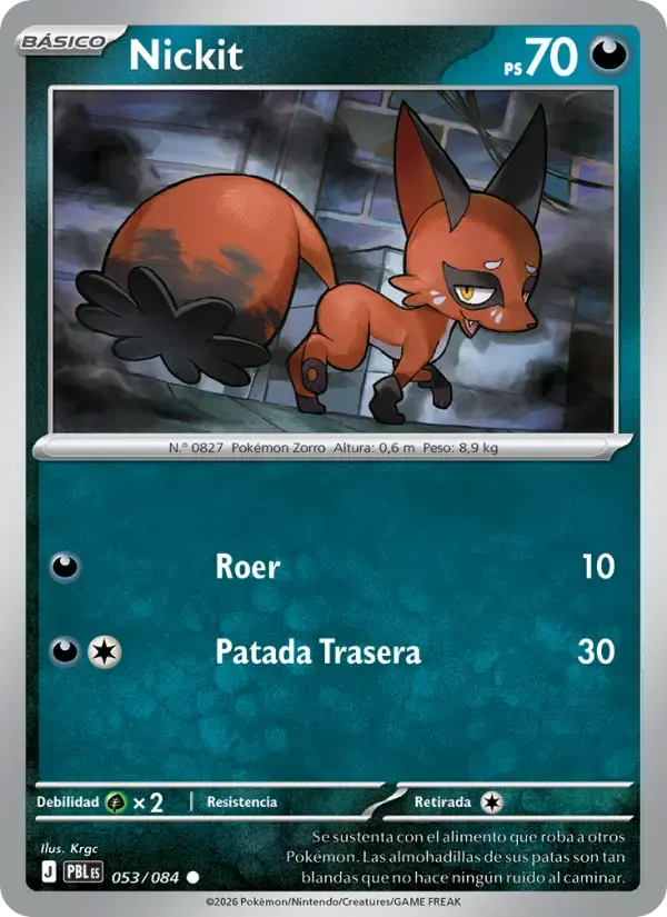 Nickit — Oscuridad Absoluta 53 Spanish Pokémon card