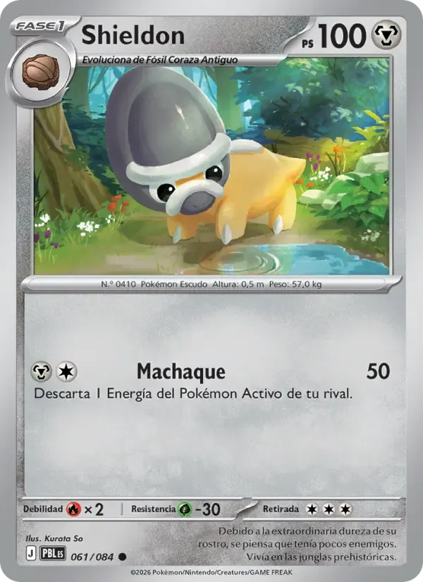 Shieldon — Oscuridad Absoluta 61 Spanish Pokémon card