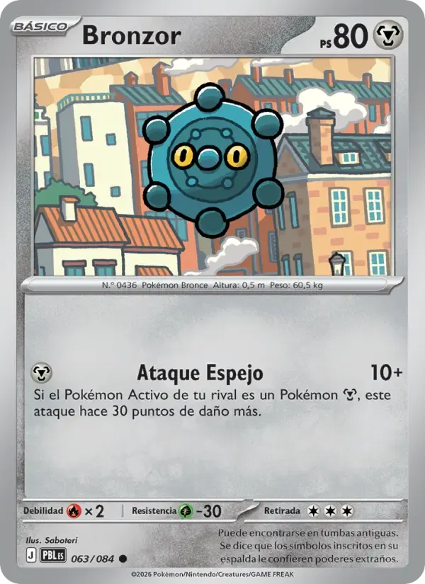 Bronzor — Oscuridad Absoluta 63 Spanish Pokémon card