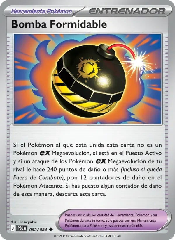 Bomba Formidable — Oscuridad Absoluta 82 Spanish Pokémon card