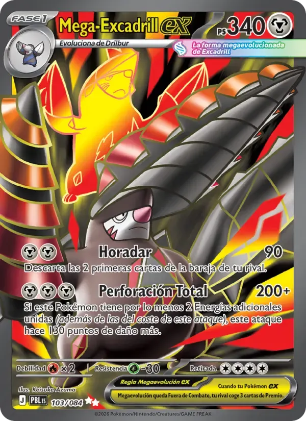Mega-Excadrill ex — Oscuridad Absoluta 103 Spanish Pokémon card