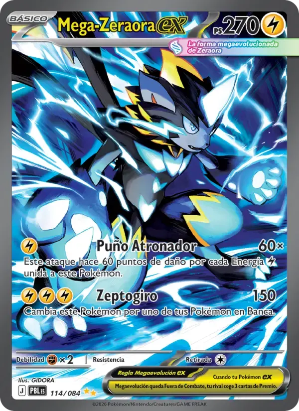 Mega-Zeraora ex — Oscuridad Absoluta 114 Spanish Pokémon card