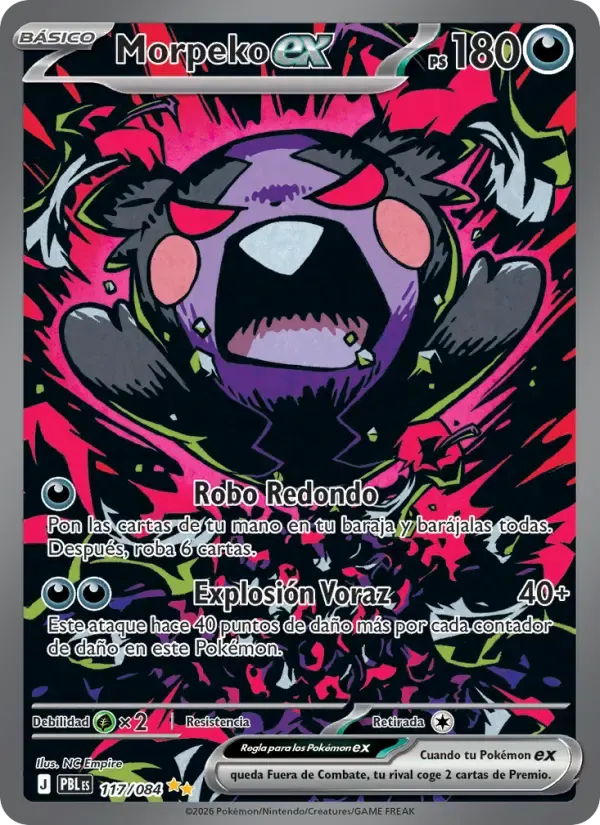 Morpeko ex — Oscuridad Absoluta 117 Spanish Pokémon card