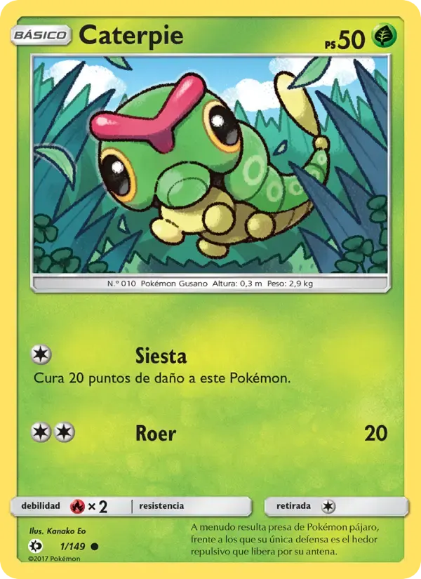 Caterpie — Sol y Luna 1 Spanish Pokémon card