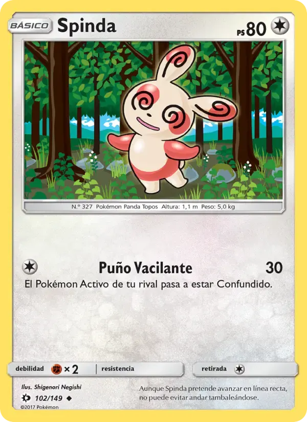 Spinda — Sol y Luna 102 Spanish Pokémon card