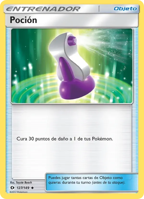 Poción — Sol y Luna 127 Spanish Pokémon card