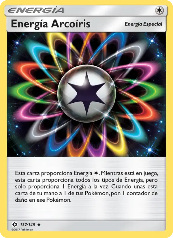 Energía Arcoíris — Sol y Luna 137 Spanish Pokémon card