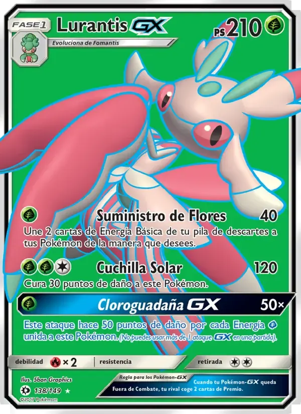 Lurantis GX — Sol y Luna 138 Spanish Pokémon card