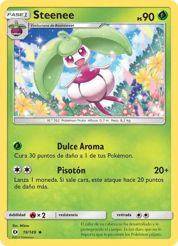 Steenee — Sol y Luna 19 Spanish Pokémon card