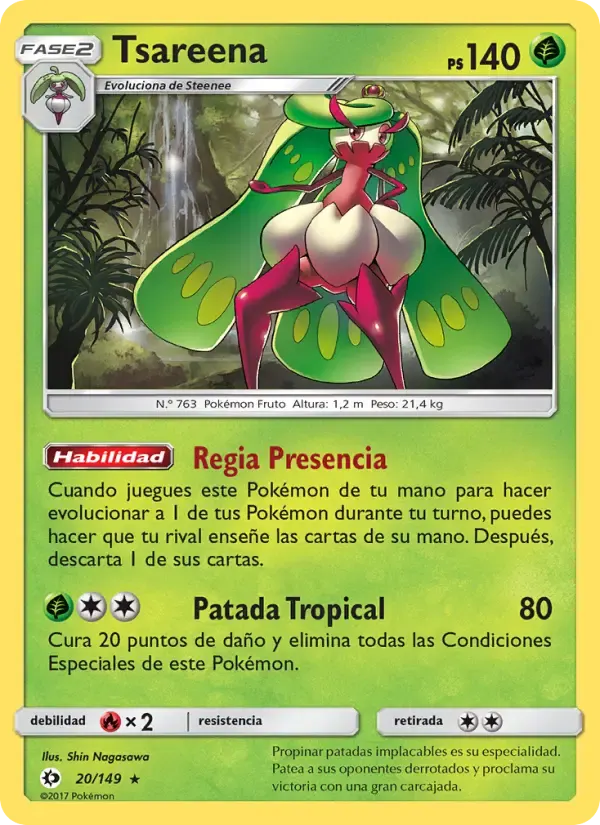 Tsareena — Sol y Luna 20 Spanish Pokémon card