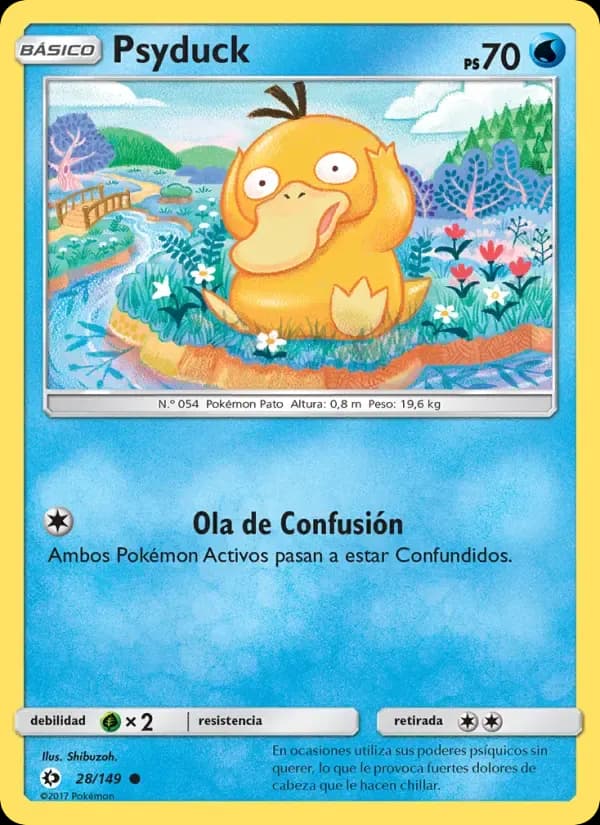 Psyduck — Sol y Luna 28 Spanish Pokémon card