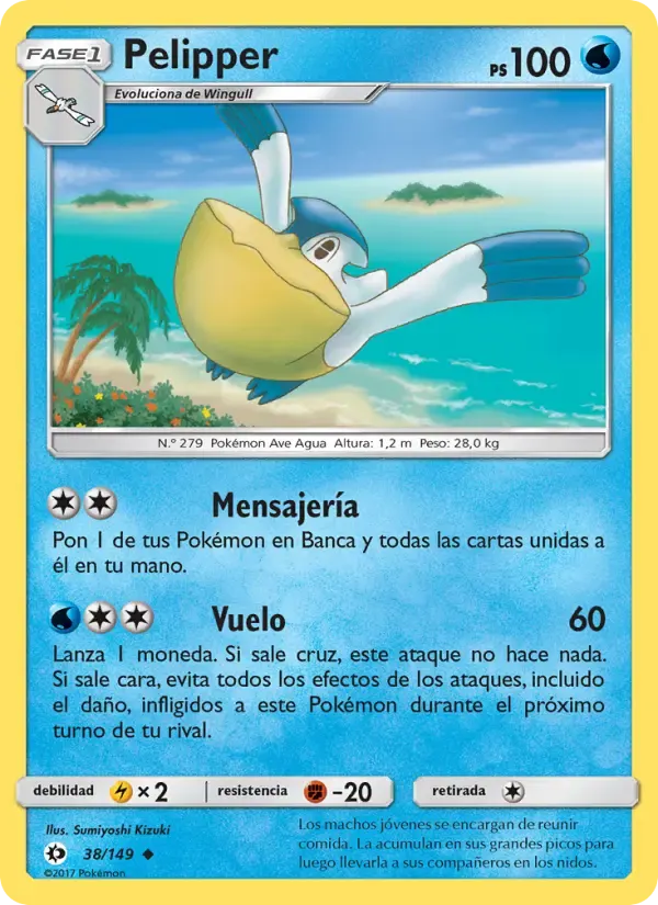 Pelipper — Sol y Luna 38 Spanish Pokémon card