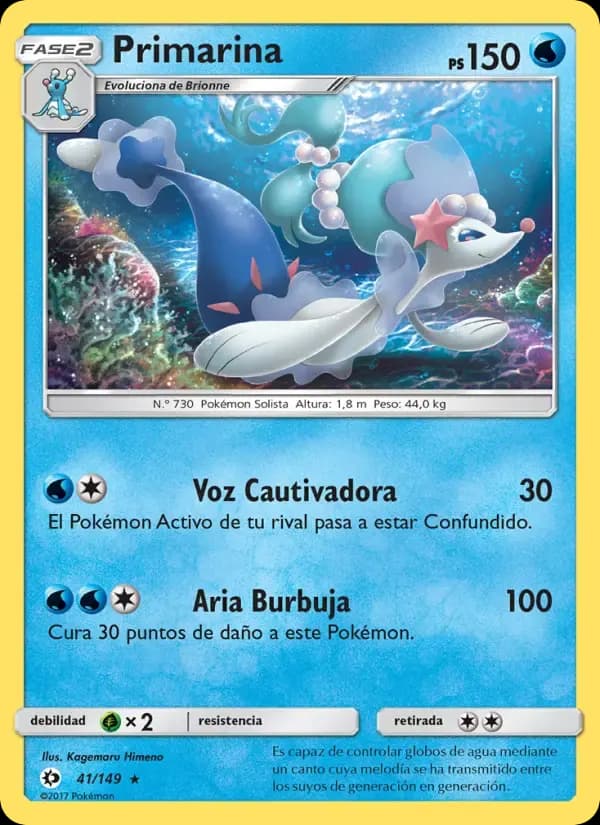 Primarina — Sol y Luna 41 Spanish Pokémon card