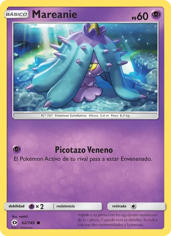 Mareanie — Sol y Luna 62 Spanish Pokémon card