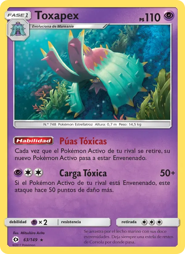 Toxapex — Sol y Luna 63 Spanish Pokémon card