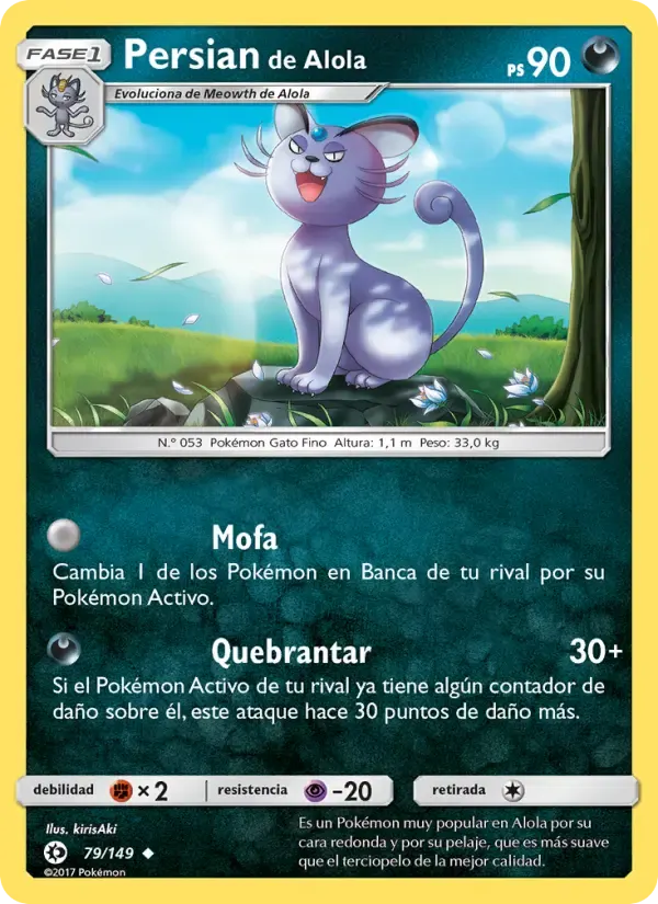 Persian de Alola — Sol y Luna 79 Spanish Pokémon card