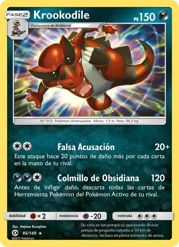 Krookodile — Sol y Luna 85 Spanish Pokémon card