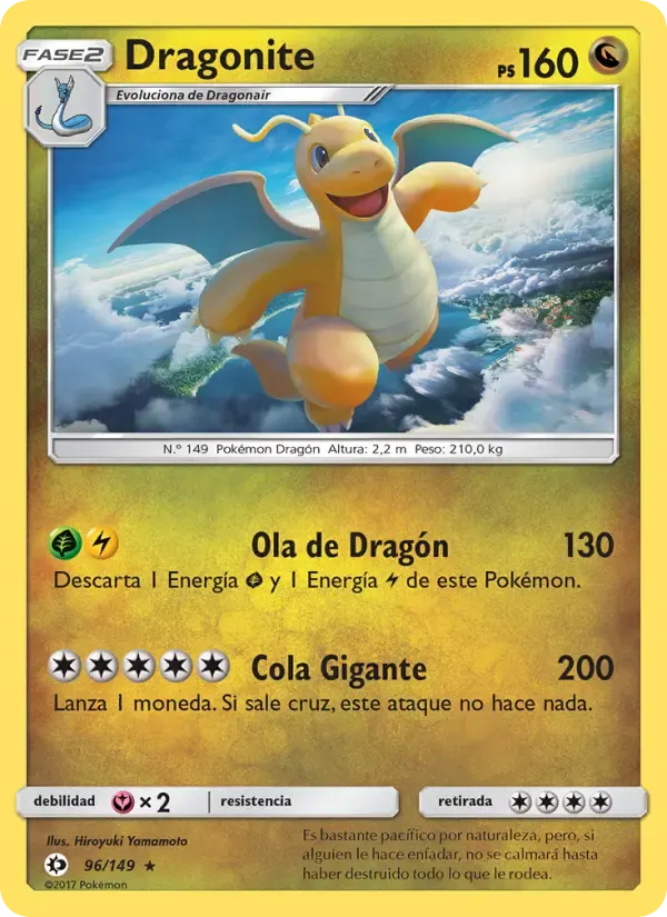 Dragonite — Sol y Luna 96 Spanish Pokémon card