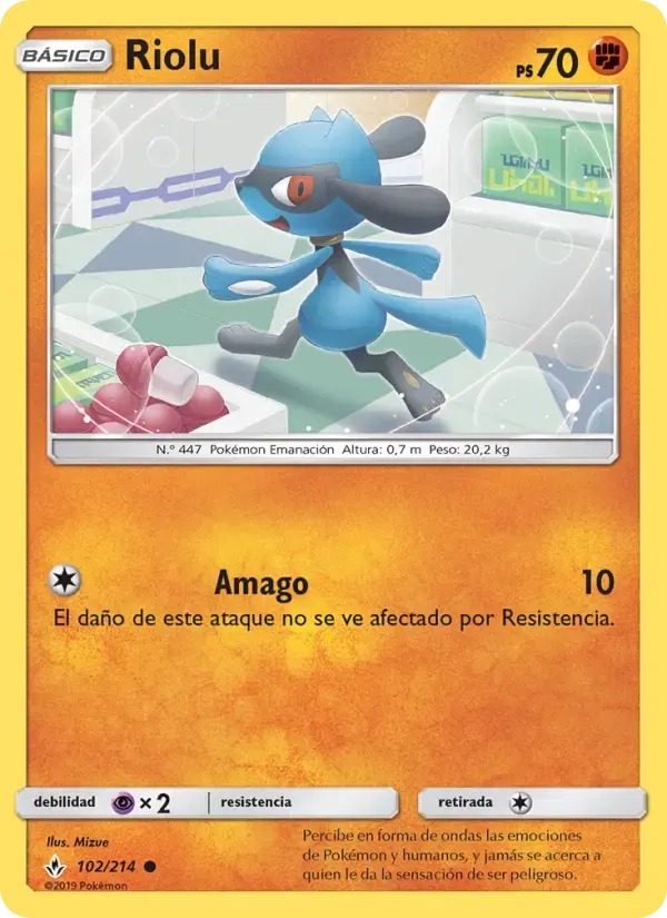 Riolu — Vínculos Indestructibles 102 Spanish Pokémon card