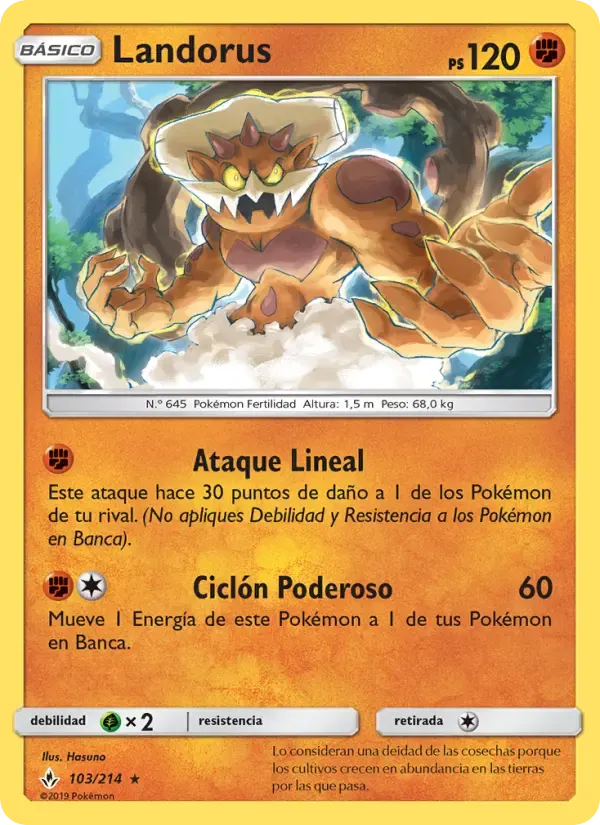 Landorus — Vínculos Indestructibles 103 Spanish Pokémon card