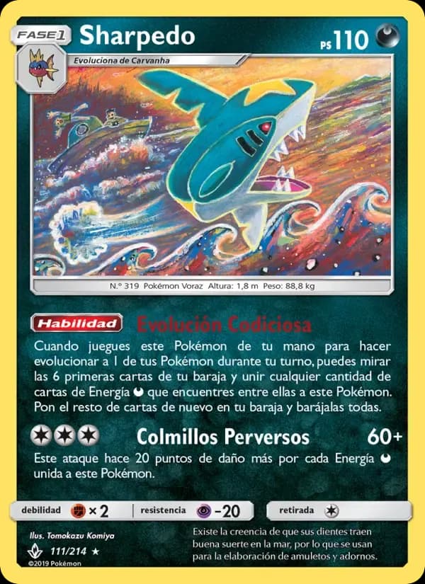 Sharpedo — Vínculos Indestructibles 111 Spanish Pokémon card
