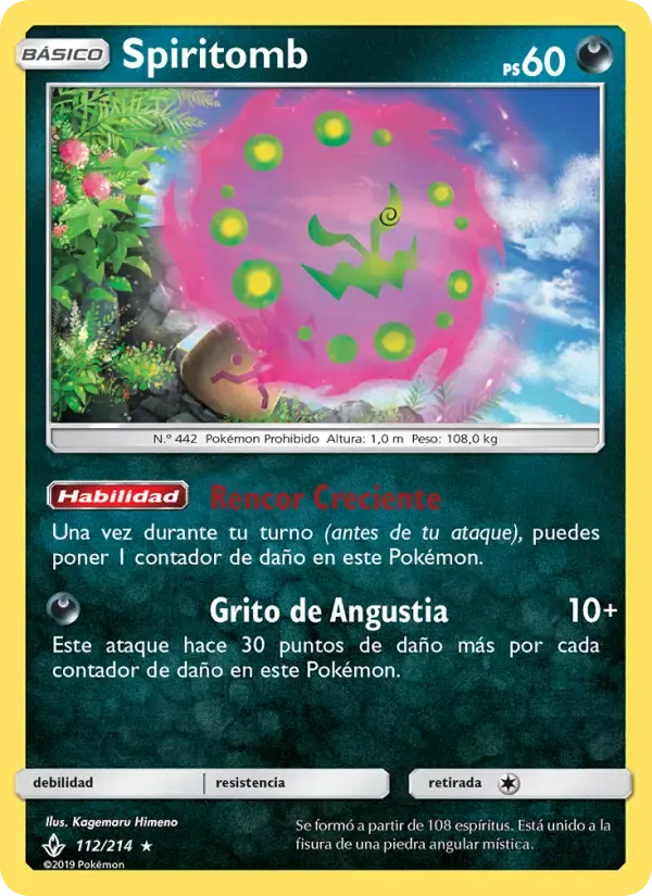 Spiritomb — Vínculos Indestructibles 112 Spanish Pokémon card